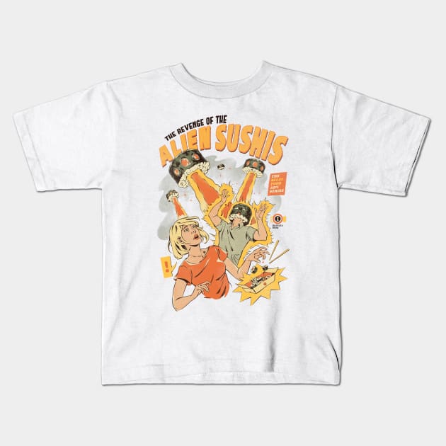 Alien Sushis Kids T-Shirt by Ilustrata